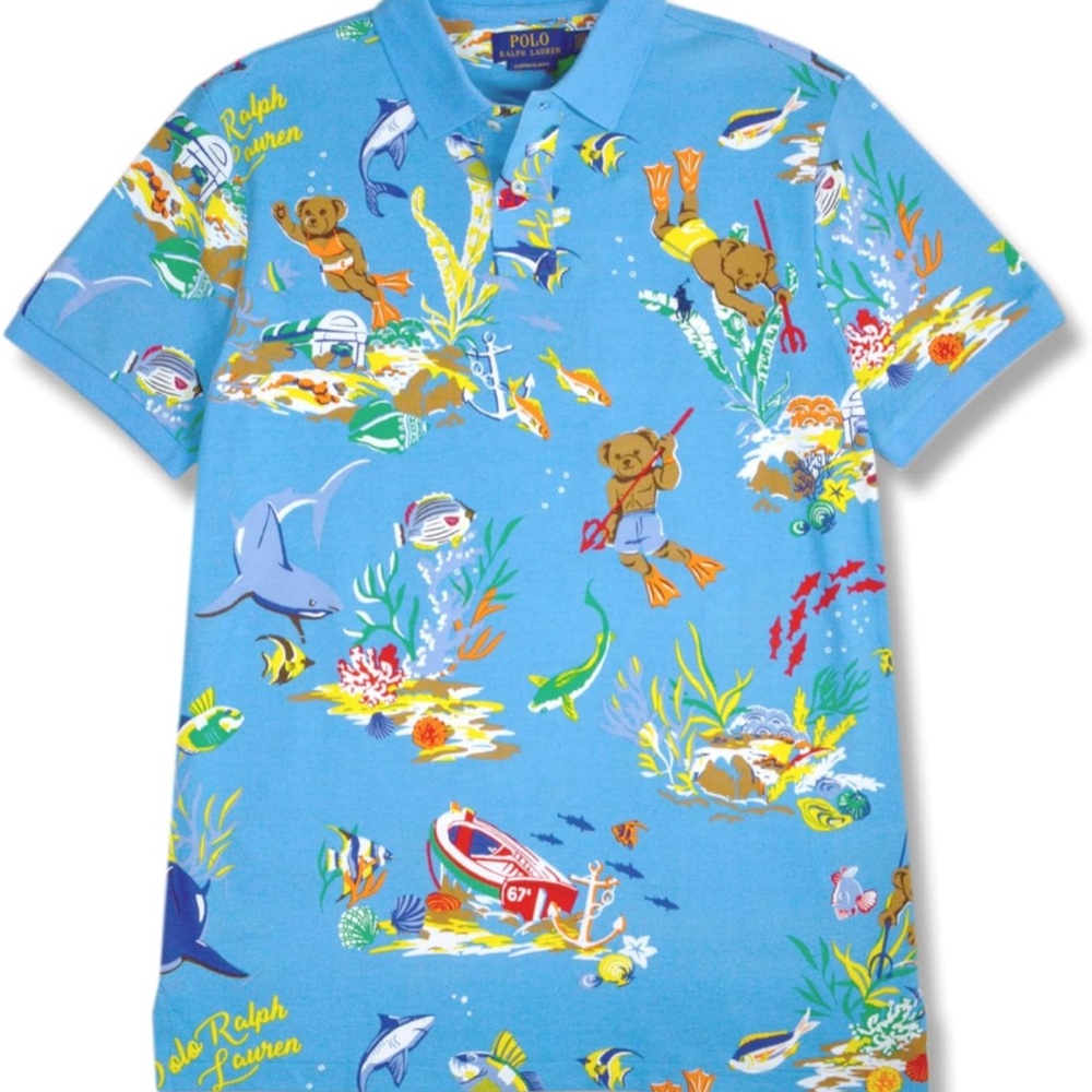 Polo Ralph Lauren Blue Graphic Polo Shirt